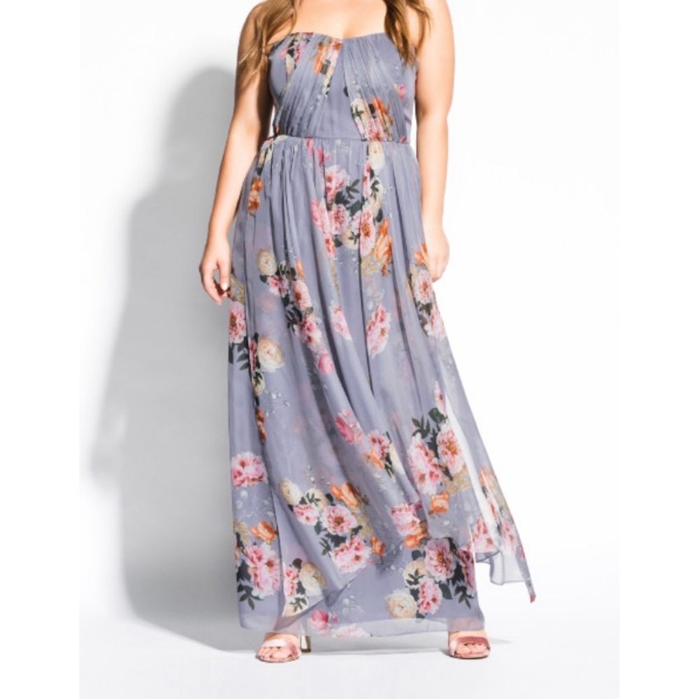 City Chic Long Floral Dress